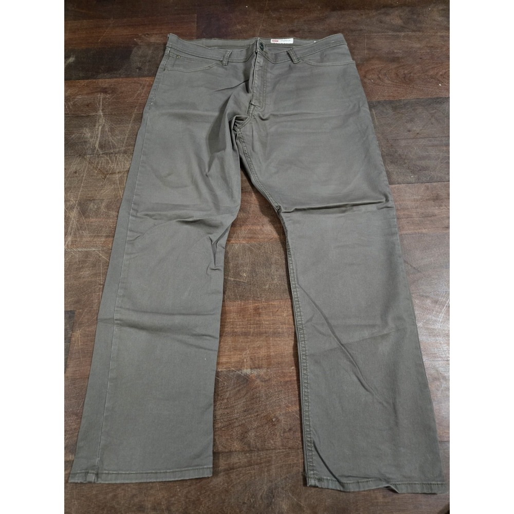 Wrangler Straight Fit Twill Pants 38x30 Olive Brown Mens Workwear Dadcore Jeans
